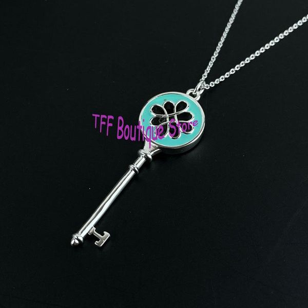 

chains designer style s925 sterling silver evans sunflower iris enamel daisy key sweater collarbone necklace pendant