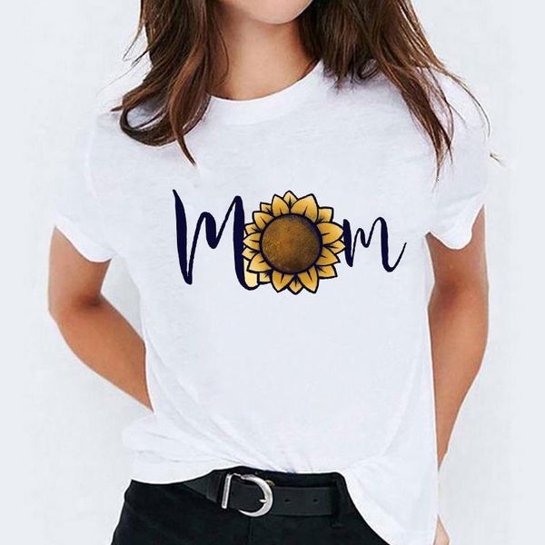

t-shirts for women cartoon mom sunflower cute 90s printing print lady womens graphic t shirt ladies female tee t-shirt, White