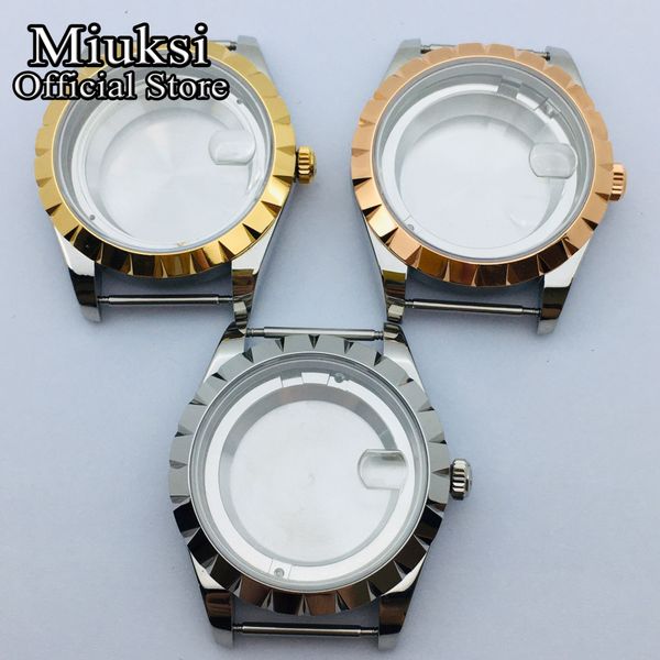 

39mm watch case sapphire glass case fit eta 2836, miyota 8205 8215 821a, mingzhu dg 2813 3804, seagull st1612 movement, Black;blue