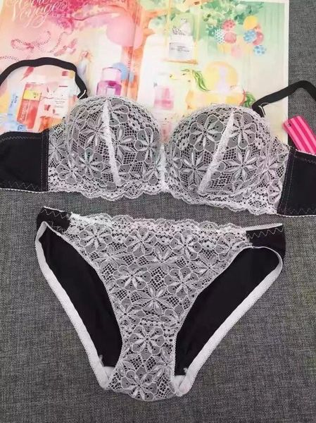 

bras sets 2021 style bra super thick padded push-up brassiere lace underwear and panty set half cup 5 color, Red;black