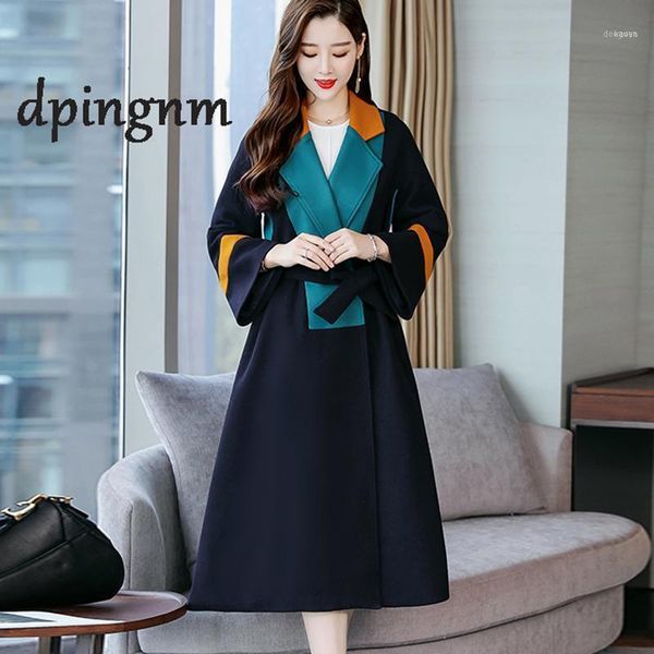 

ladies' jacket fashion slim women autumn winter wool coat long spring women1, Black