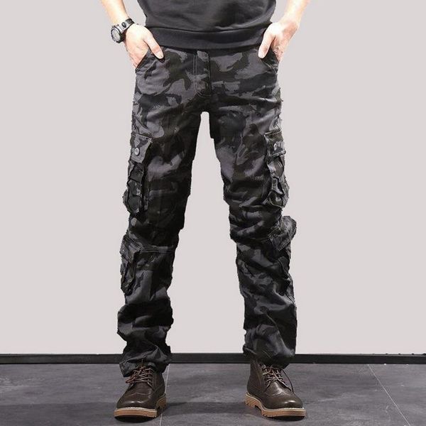 

men's pants camouflage military jogger men 2021 pure cotton mens spring autumn pencil harem pant comfortable trousers camo joggers, Black