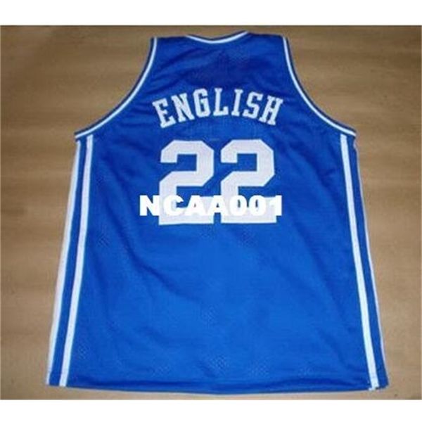 

vintage #22 alex english dreher round neck mesh fabric embroidery jersey size s-4xl or custom any name or number college jersey, Black