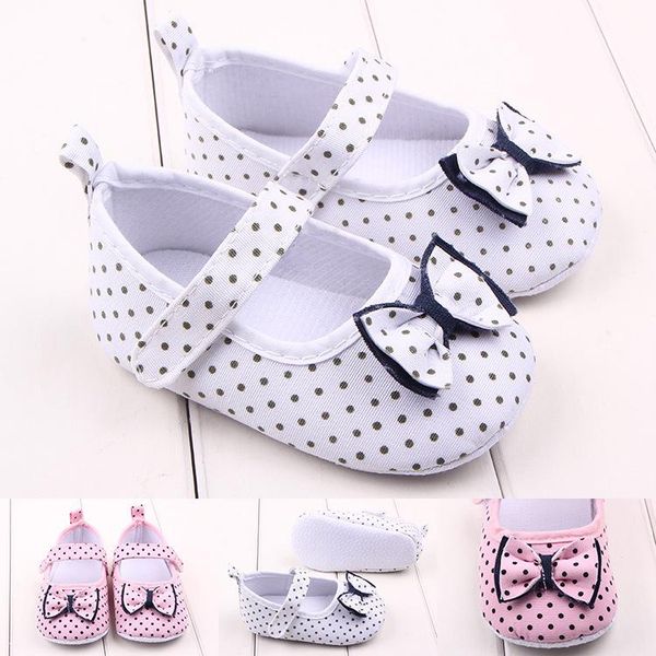

first walkers born baby girl shoes bow-knot polka-dot princess toddler