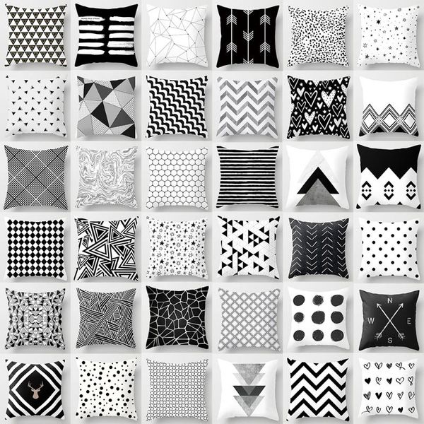 

pillow case imixlot black and white geometric decorative pillowcases polyester throw striped pillowcase kussensloop
