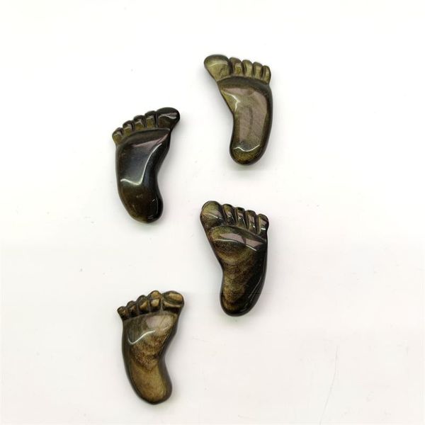 

decorative objects & figurines natural gold obsidian carved healing reiki energy figurine gifts for home decor rzj