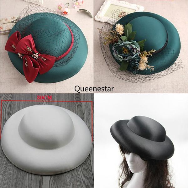 

big 30cm diy bride headwear vintage satin linen fascinator hat base handmade women cocktail wedding party diy headdress