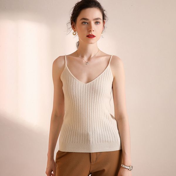 

2021 new female v-neck autumn winter warm thickening sling sweater 100% cashmere women knitting jumper gzkc, White;black