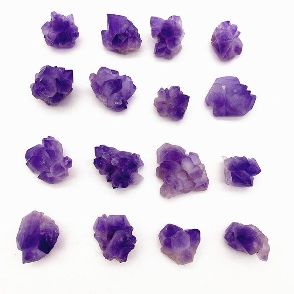 

decorative objects & figurines drop 1pc natural uruguay amethyst cluster tooth flowers purple stone ore crystal mineral stones and crystals
