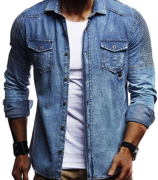 

spring and autumn fashion men casual jeans coat long sleeve cowboy wear shirt designer denim jean jacket clothes, Black;brown