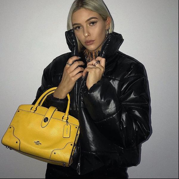 

solid color women down jackets parka winter coats autumn 2021 warm female modis zipper leather longslive kurtka damska, Black