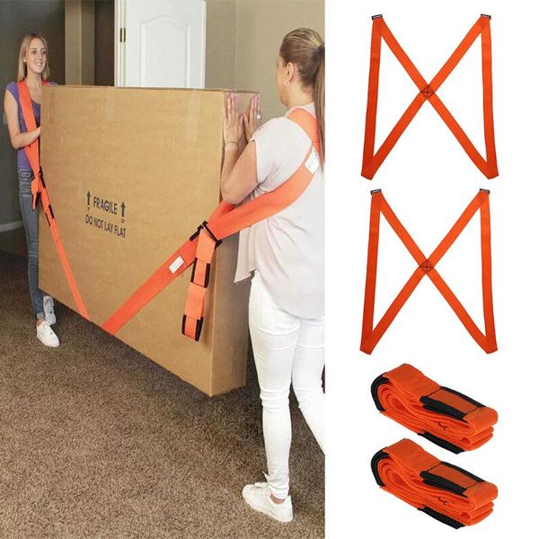 

yarn 4pcs lifting moving strap furniture transport belt shoulder straps convenient tools for home move house, Black;white