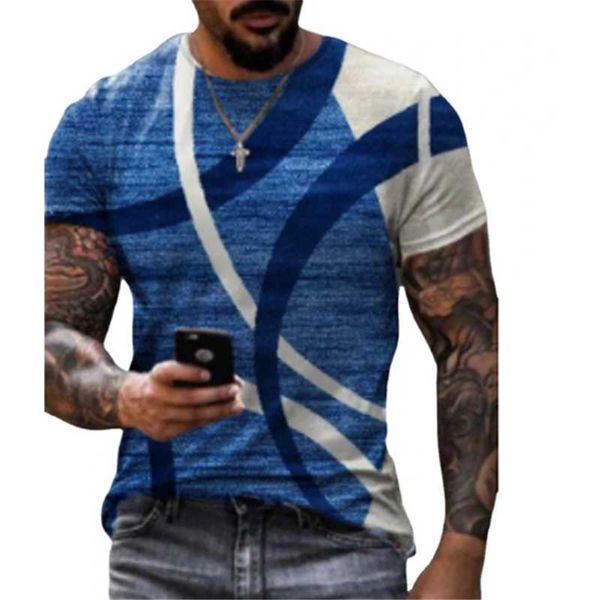 

men's t-shirts summer t-shirt geometric stitching 3d printing short-sleeved breathable o-neck street casual top, White;black