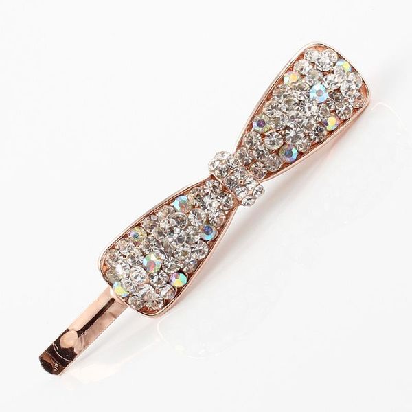

hair clips & barrettes women hairpin bow-knot grip white pink purple rhinestones brand jewelry golden color hairclip fashion 1 piece, Golden;silver