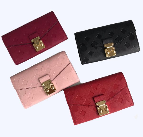 Fiori di moda portafogli firmati di lusso Uomo Donna borse in pelle Lettere classiche di alta qualità Portamonete con scatola Porta carte scozzese Pochette zippy 624-59