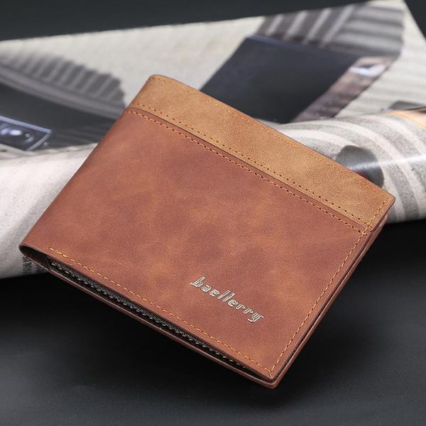 

wallets business card holder for men wallet male bifold coin purse pu leather small money bag 2021 trendy patchwork clutch, Red;black