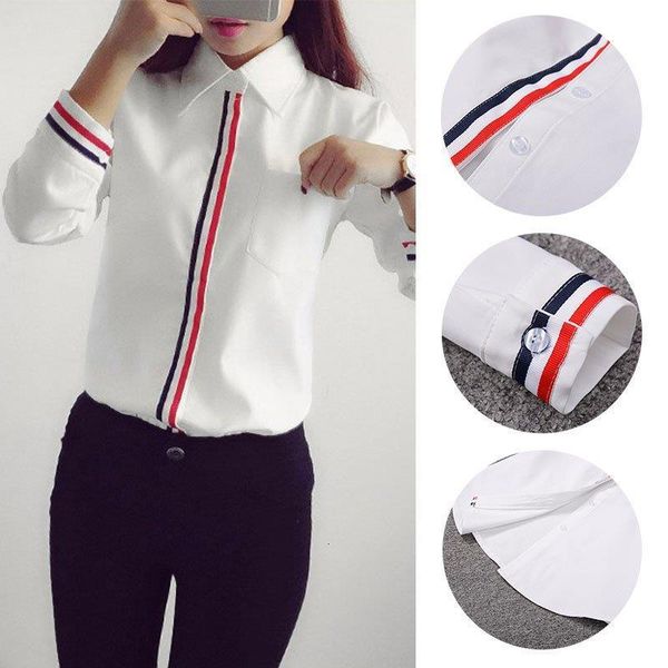 

long sleeve h 2021 spring summer women office lady formal button down long sleeve school blouse cotton soft casual white