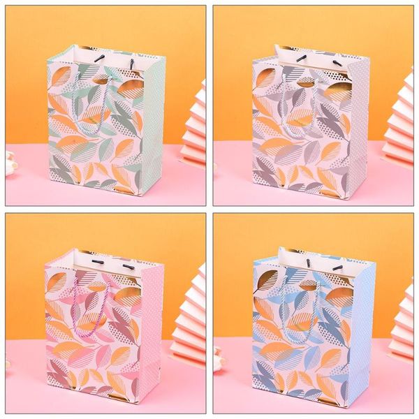 

gift wrap kids boy girl cute storage portable candy bag leaf bronzing birthday