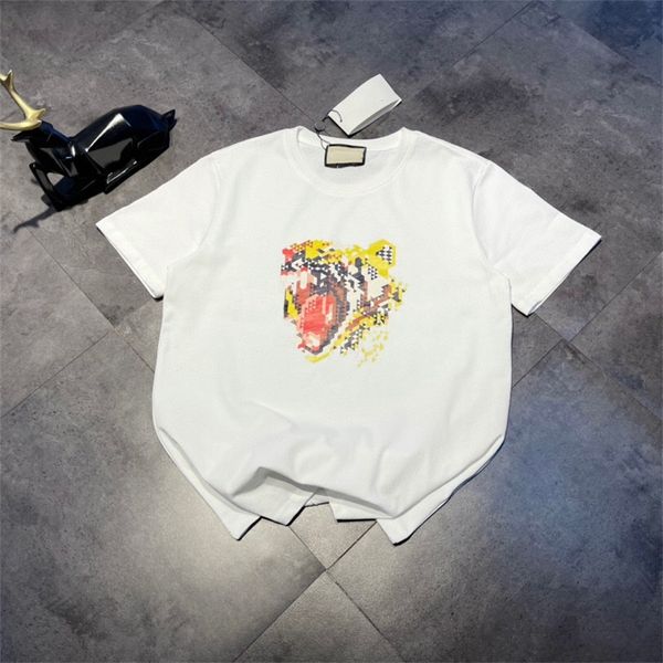 

summer new head printing men and women lovers loose casual short sleeved t-shirt, White;black