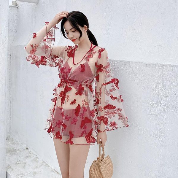 

women's swimwear 2021 swimsuit women's high beach bikini suits woman 3 piece underwire solid bikinis set redbathing suit, White;black