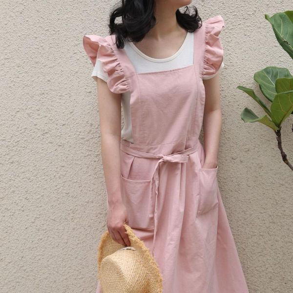 

aprons ruffled apron korean home kitchen barista florist bakery work clothes anti-fouling fashion men and women