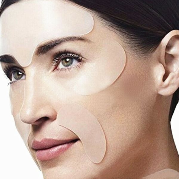 

5/4/2pcs/set anti wrinkle eye face pad reusable face lifting silicone overnight invisible remove lines facial beauty tool