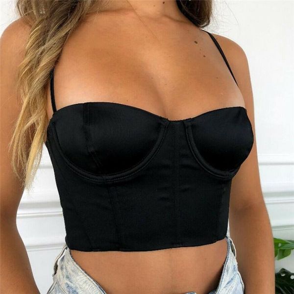 

women's tanks & camis spaghetti strap women halter deep v neck basic cami sleeveless tank summer camisole vest crop blusa, White