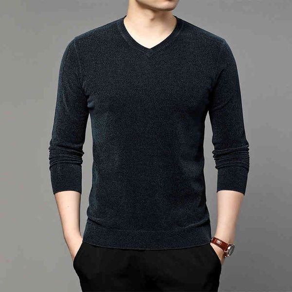 

2021 new spring and autumn sweater men v-neck long-sved sweaters zde1572, Black