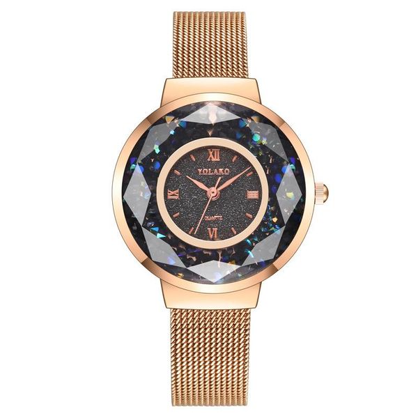 

wristwatches watch for women luxury quartz watches shiny multicolor stainless steel lover, Slivery;brown