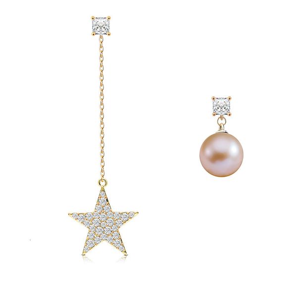 

dangle earrings bella jewelry s925 silver needle exquisite light luxury star drop japan and south korea women's asymmetric
