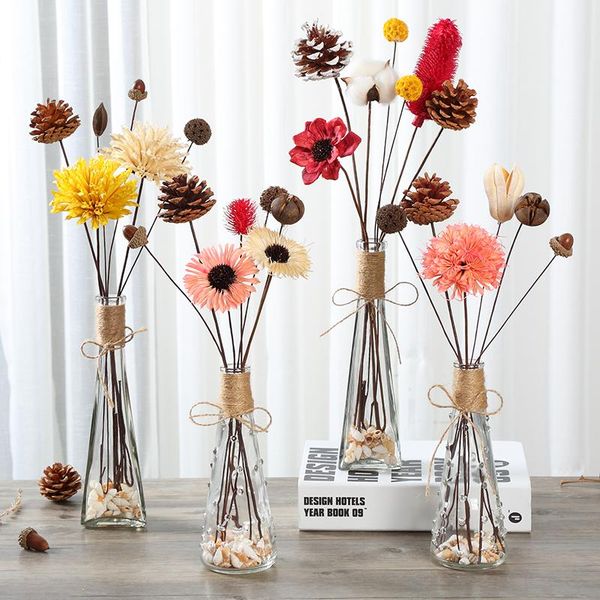 

nordic dried flowers with vase bouquet set home furnishings ornaments living room coffee table bedroom study decoration