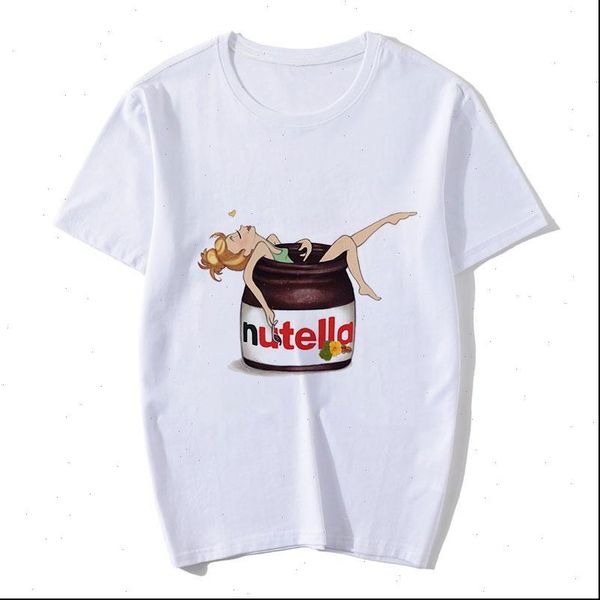 

kawaii nutella print t shirt women 90s harajuku ullzang fashion t shirt graphic tshirt korean style tees female, White