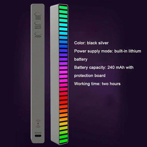 

night lights led strip light sound control voice-activated pickup rhythm music atmosphere rgb bar car usb colorful lamp