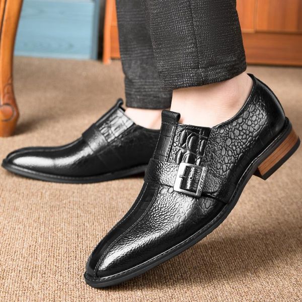 

dress shoes full grain leather men handmade formal wedding classic business office oxfords, Black