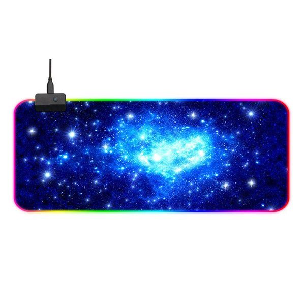 

mouse pads & wrist rests rgb gaming pad waterproof large cool mat with 14 types light and non-slip rubber base