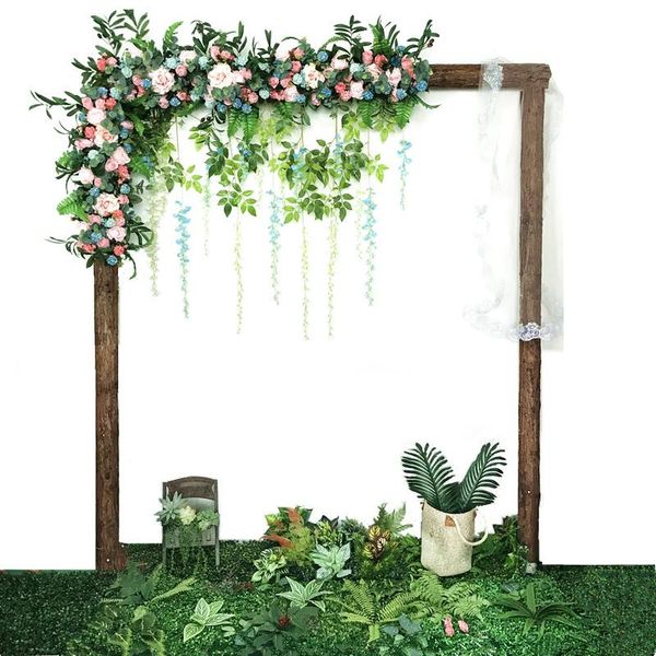 

flone customize artificial flower row wedding decor rose flowers row silk road cited flowers arched diy background flower wall