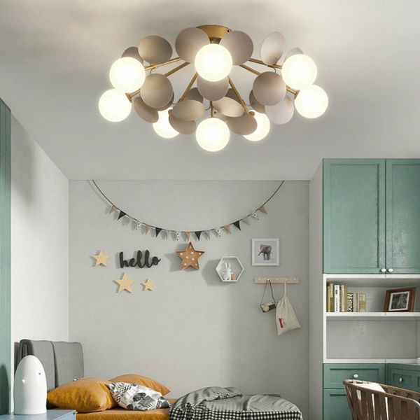 

2021 nordic ceiling lamp white/gray flower led light for living room bedroom aisle lamps plafonniers indoor chandelier lighting