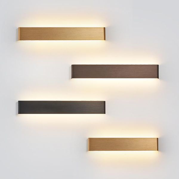 

wall lamp aluminum brushed gold bronze modern led light bedroom bedside study bathroom aisle stairwell lighting