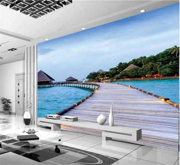

wallpapers custom 3d po wallpaper maldives seaside scenery living room bedroom tv background home decor mural wall cloth papel