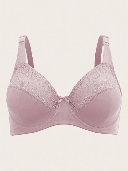 

plus contrast lace underwire bra i2qg#, Black;white