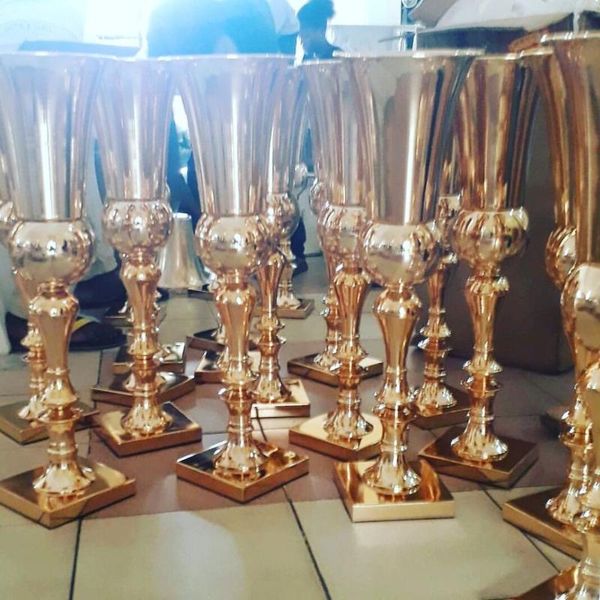 

party decoration wedding table centerpiece 63cm( 24") gold flower vase banquest 10pcs/lot