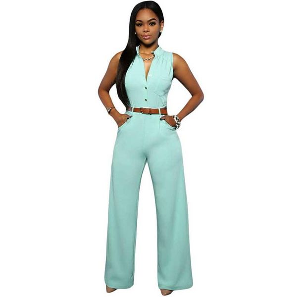 

women's jumpsuits & rompers 8 colors womens jumpsuit 2021 summer overalls sleeveless belted wide leg combinaison femme plus size xxl, Black;white