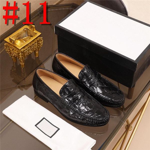 

a1 men embroidery genuine leather dress loafers shoes fashion low soft bottom casual flat loafers male drive shoes, Black