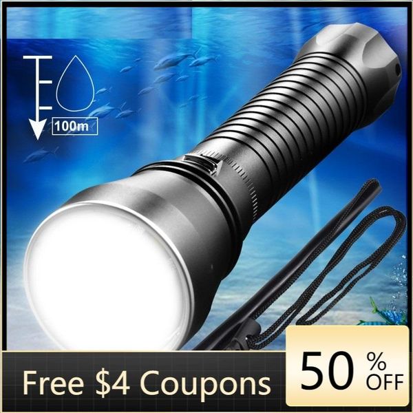 

202180000lm xhp70.2 led waterproof scuba diving dive underwater 100m torches lamp light camping lanterna