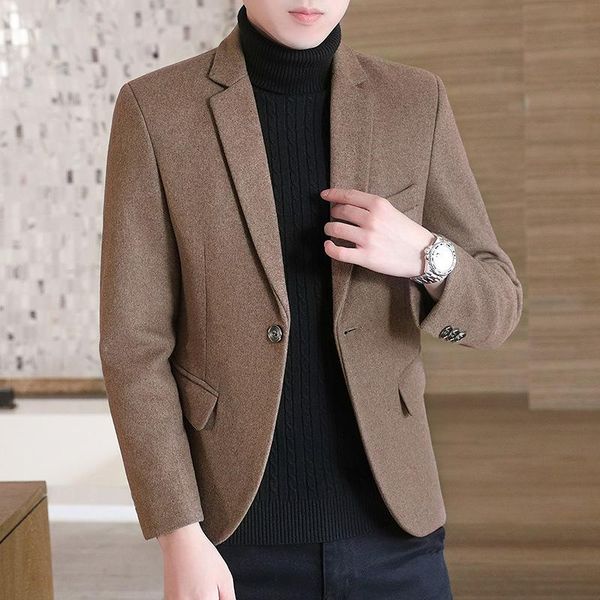 

men's suits & blazers 2022 autumn and winter woolen casual blazer youth slim handsome, White;black