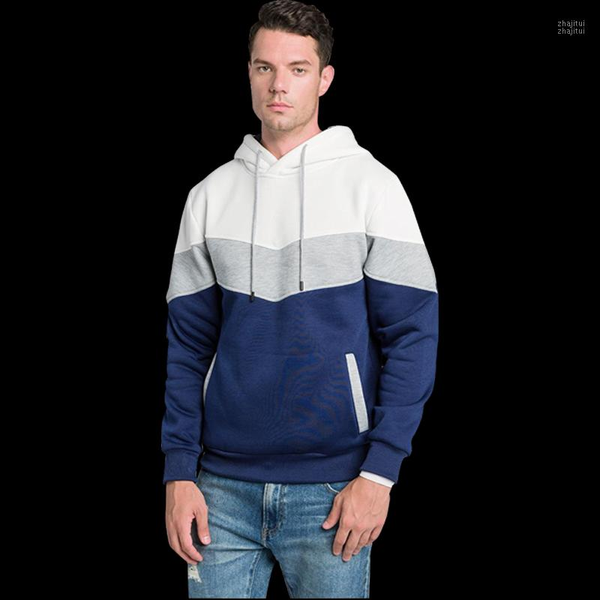 

men's hoodies & sweatshirts patchwork men 2021 autumn casual long sleeve hoodie mens pullover hoody male winter warm hooded streetwear, Black