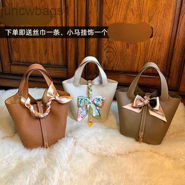 

luxury 2023 designer bags women's new 2023 head leather bucket fashion handbag small vegetable basket womenbirkins kellies h311 sogood1