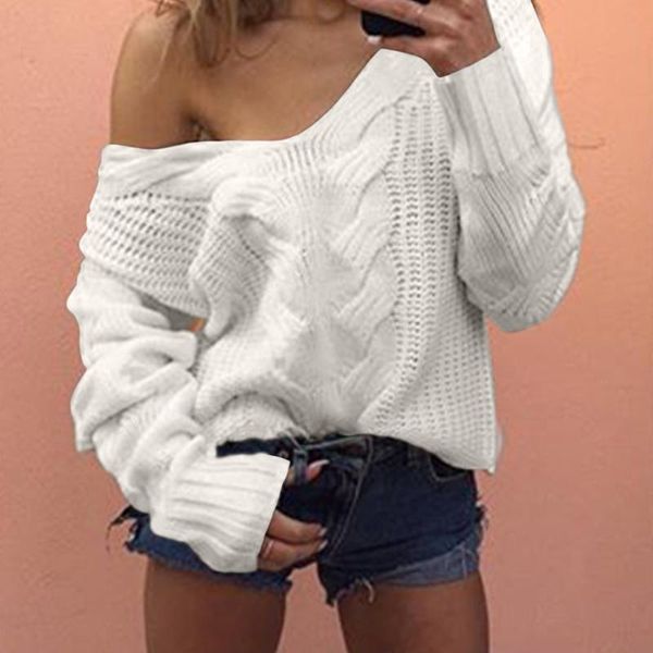 

women's sweaters fashion autumn and winter wool round neck sweater long-sleeved loose short casual thickened warm knitted pullover, White;black