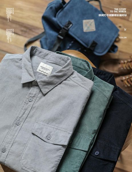 

2021 spring autumn new warm corduroy shirts men plus size casual long sleeve 100% cotton shirt quality clothes sj131291 8lnp, White