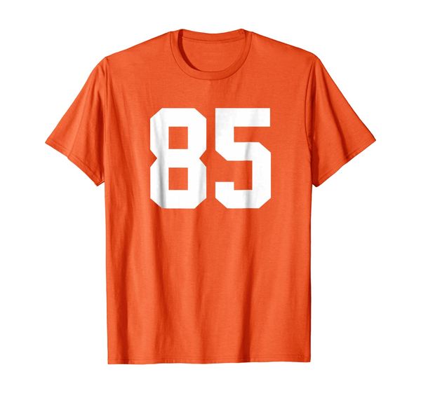 

85 sports jersey number t-shirt for team fan player #85, White;black